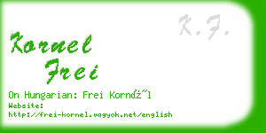 kornel frei business card